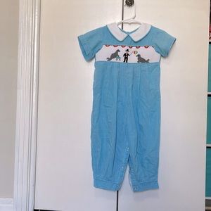 Boys smocked circus longall